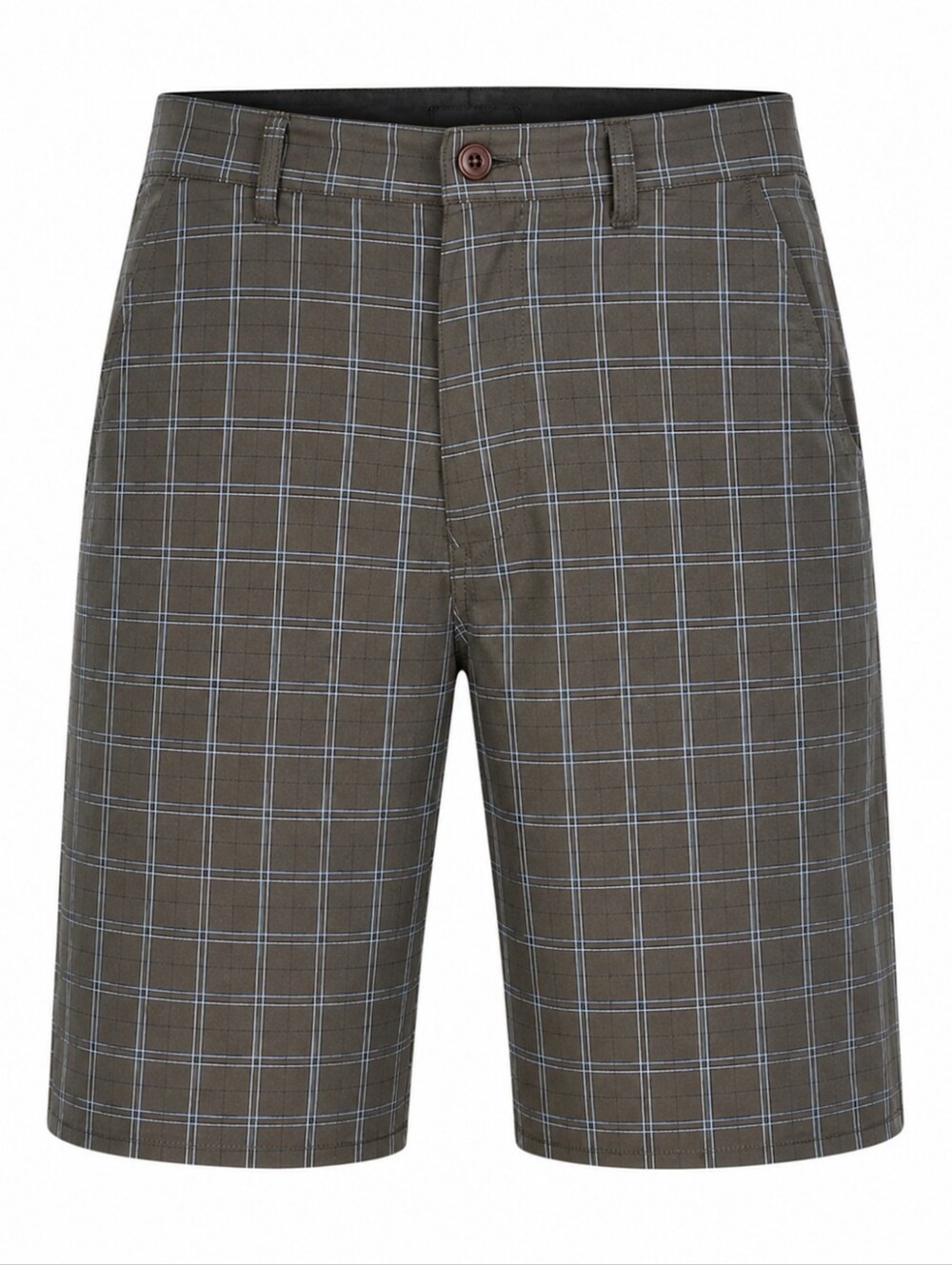 HURLEY | Brown Blue Plaid Men's Walking Shorts Four Pockets Logo Belt Loops | 30